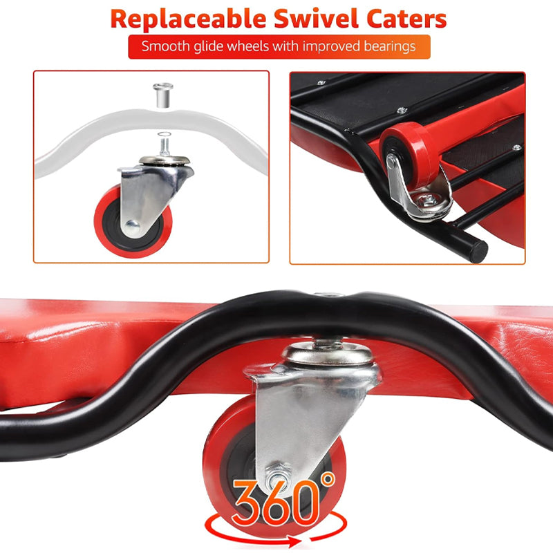 44'' Garage Creeper 350 lbs Capacity Heavy-Duty Mechanic Creeper with 6 Sturdy Casters