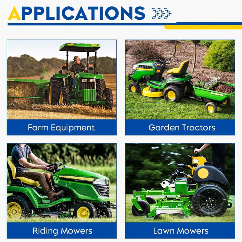 13x5-6" Flat Free Lawn Mower Tires 3.25"-5.9" Hub 2 Pack Tubeless Tractor Tires with 3/4" Greased Bushing