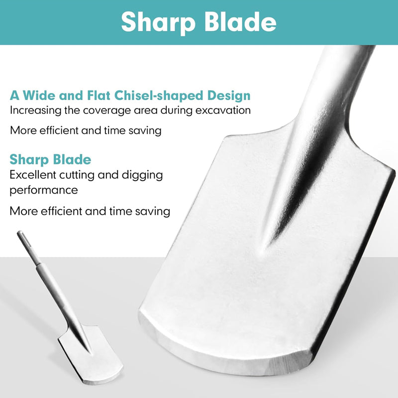 Clay Spade 4-1/3" × 18" Alloy Steel Chisel Bit Digging Shovel Bit Chisel for Concrete Brick Sand Stone