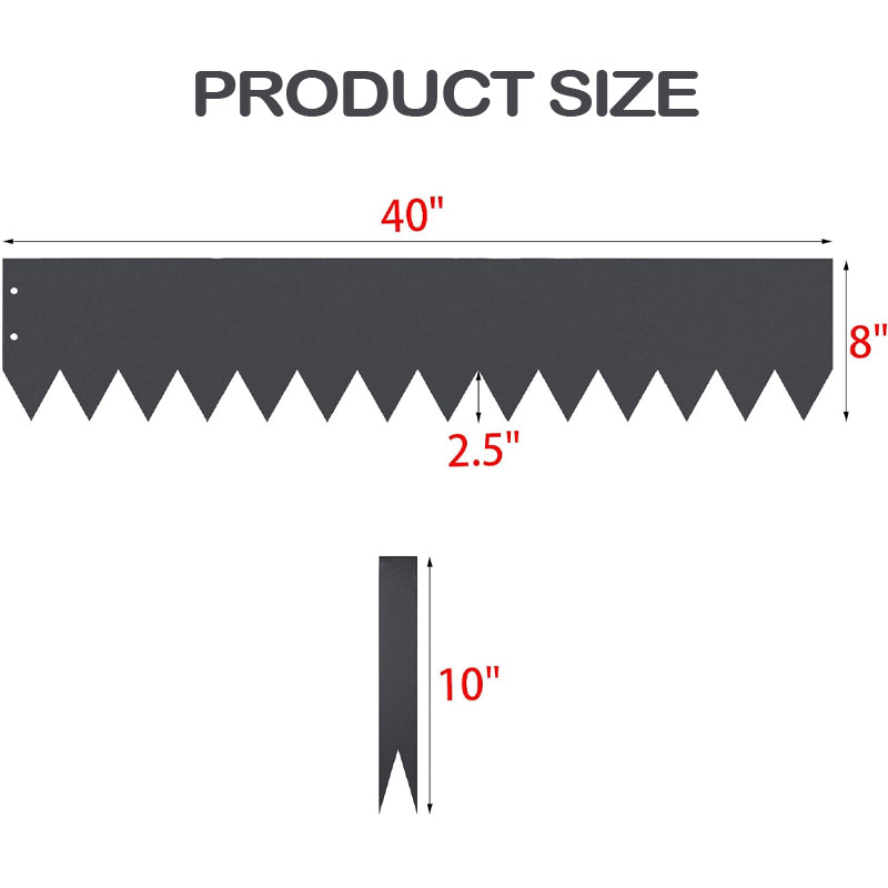 40" L x 8" H Steel Landscape Edging 6pcs Hammer-in Edging Border for Yard Garden Lawn