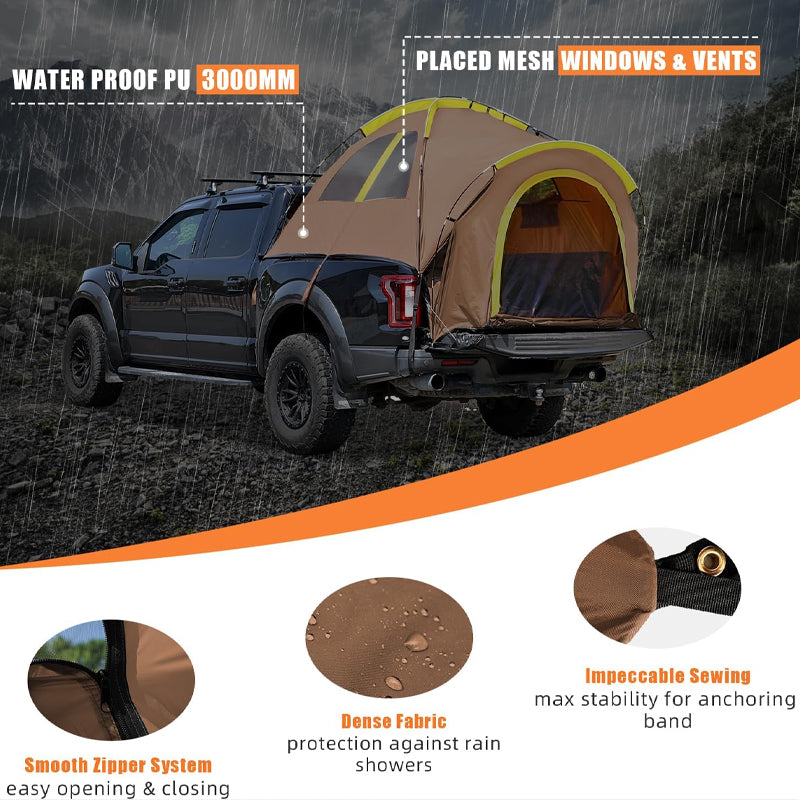 6.4'-6.7' Truck Bed Tent Waterproof Pickup Truck Tent with Carry Bag Easy Set-up