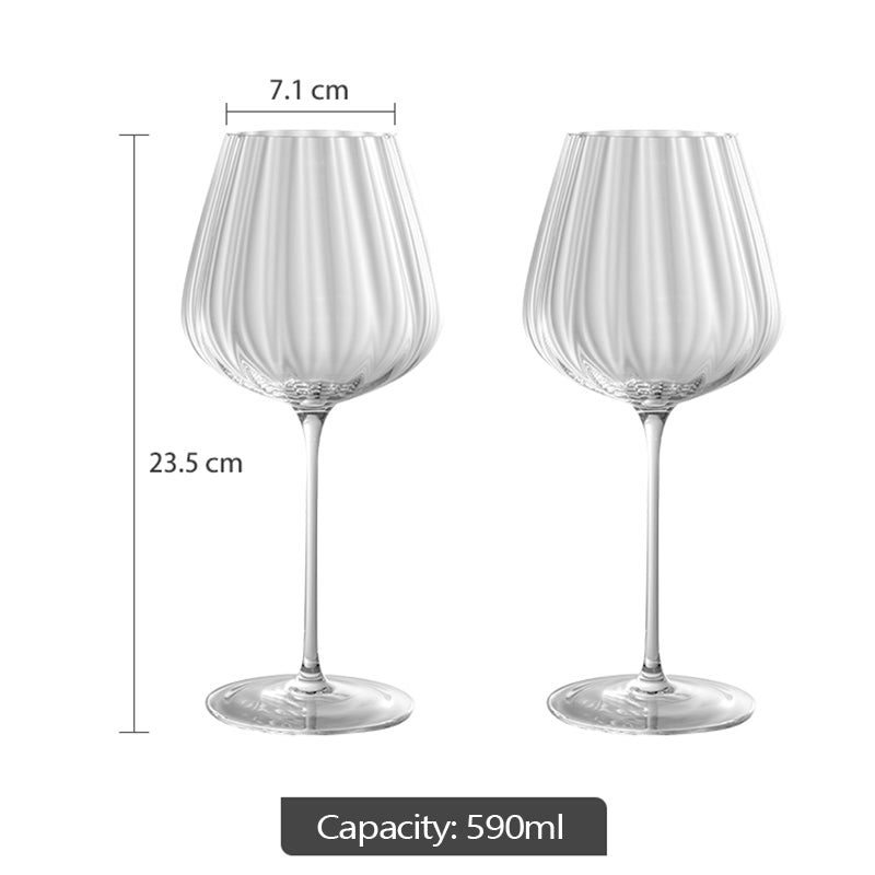 Burgundy Wine Glasses Crystal Goblet Red Wine Stemware Hand Blown Glasses