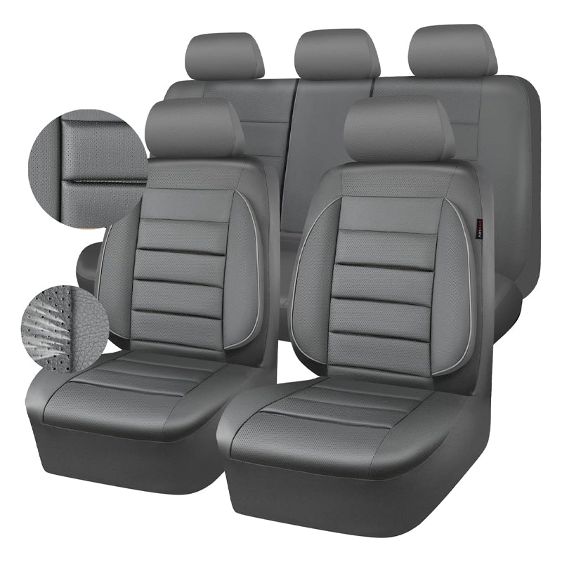 Leather Seat Covers Water Resistant 3D Foam Back Support Universal Car Seat Covers Full Set Seats