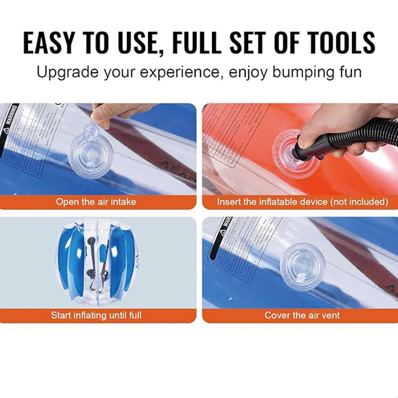 Inflatable Bumper Balls 2-Pack, 3FT,Durable PVC Human Hamster Bubble Balls for Outdoor Team Gaming Play,Red,Blue