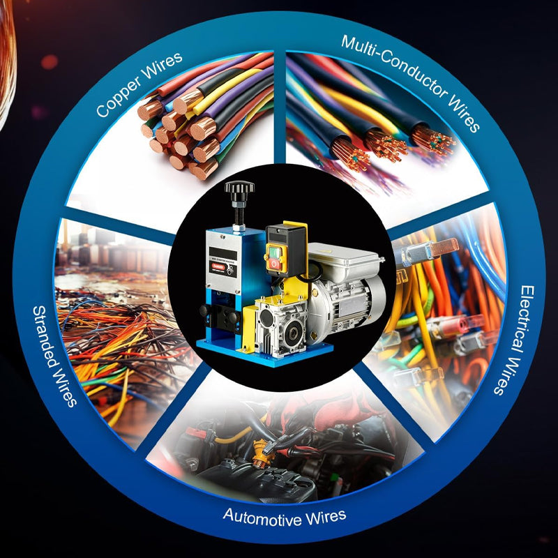 Automatic Wire Stripping Machine 0.06"-1" Electrical Tool for Scrap Copper Recycling Stripping