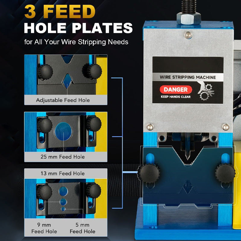 Automatic Wire Stripping Machine 0.06"-1" Electrical Tool for Scrap Copper Recycling Stripping