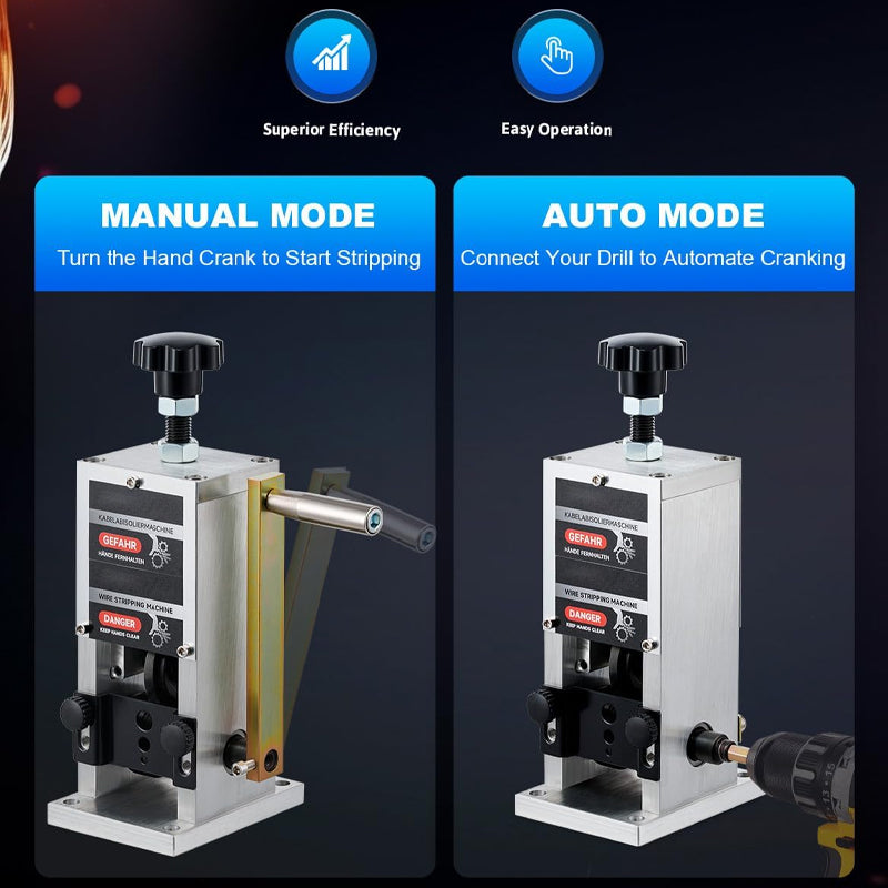 Manual Wire Stripper Machine 0.06"-1" Wire Stripping Tool for 1.5-25 mm Scrap Wire Copper Wire Stripper