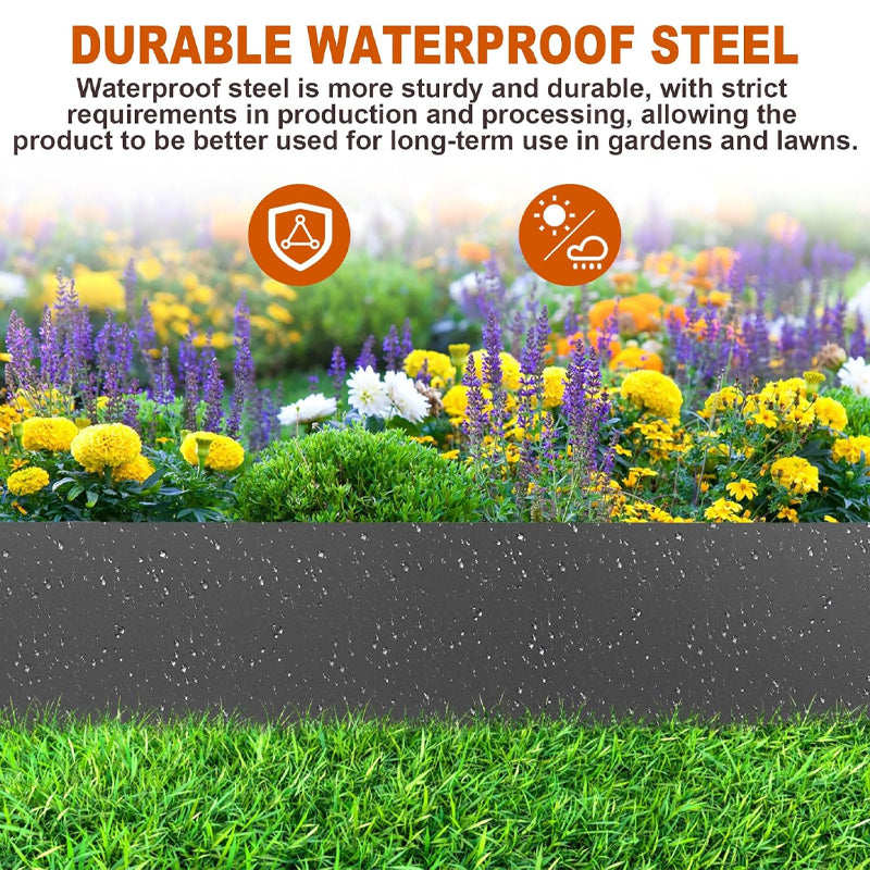 40" L x 8" H Steel Landscape Edging 6pcs Hammer-in Edging Border for Yard Garden Lawn