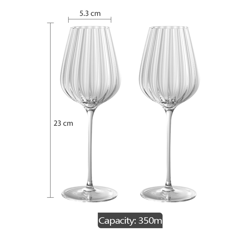 Burgundy Wine Glasses Crystal Goblet Red Wine Stemware Hand Blown Glasses