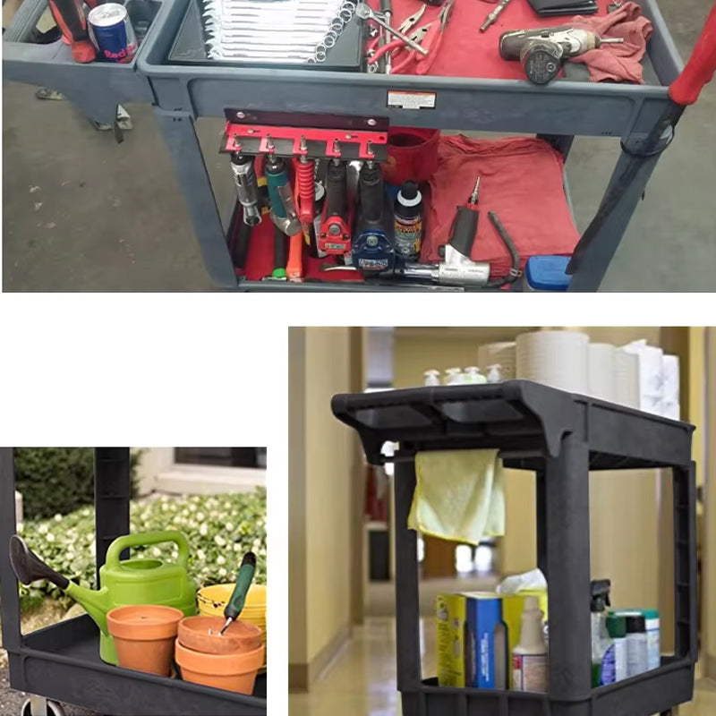 Plastic Storage Transport Tools Utility Service Cart 4 Wheeled Rolling Service Cart Bathroom Storage Cart Rack