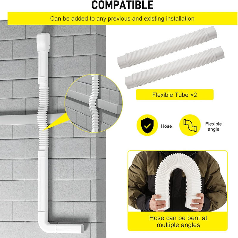 3inch W17Ft L PVC Decorative Line Set Cover Kit Mini Split line Set Cover Easy to Install, Paintable for Heat Pumps, White About this item