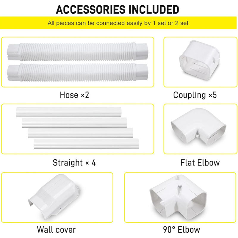 3inch W17Ft L PVC Decorative Line Set Cover Kit Mini Split line Set Cover Easy to Install, Paintable for Heat Pumps, White About this item