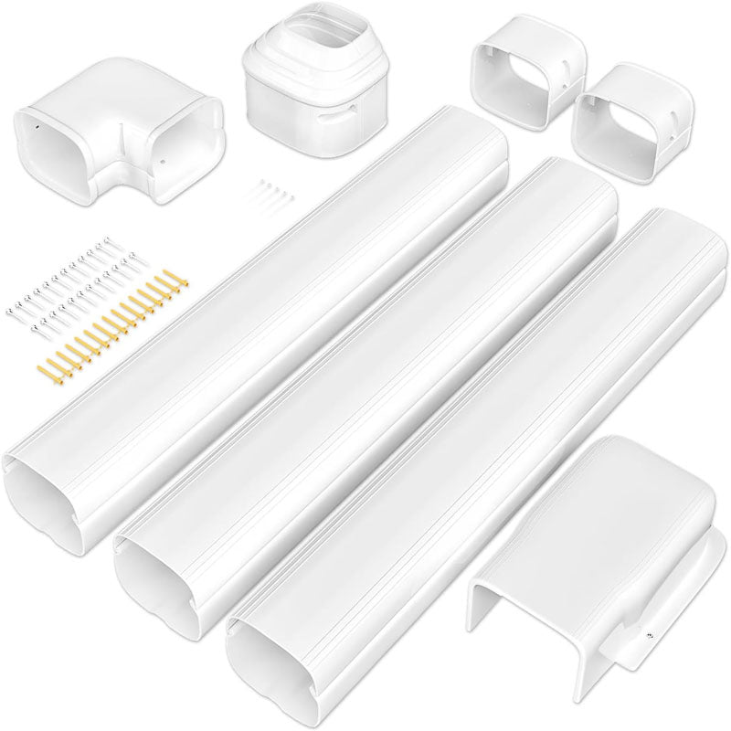 4” 11 Ft Mini Split Line Accessories Set Cover PVC & PP Line Cover Set Universal for Ductless Mini Air Conditioners and Heat Pumps with Flexible Duct