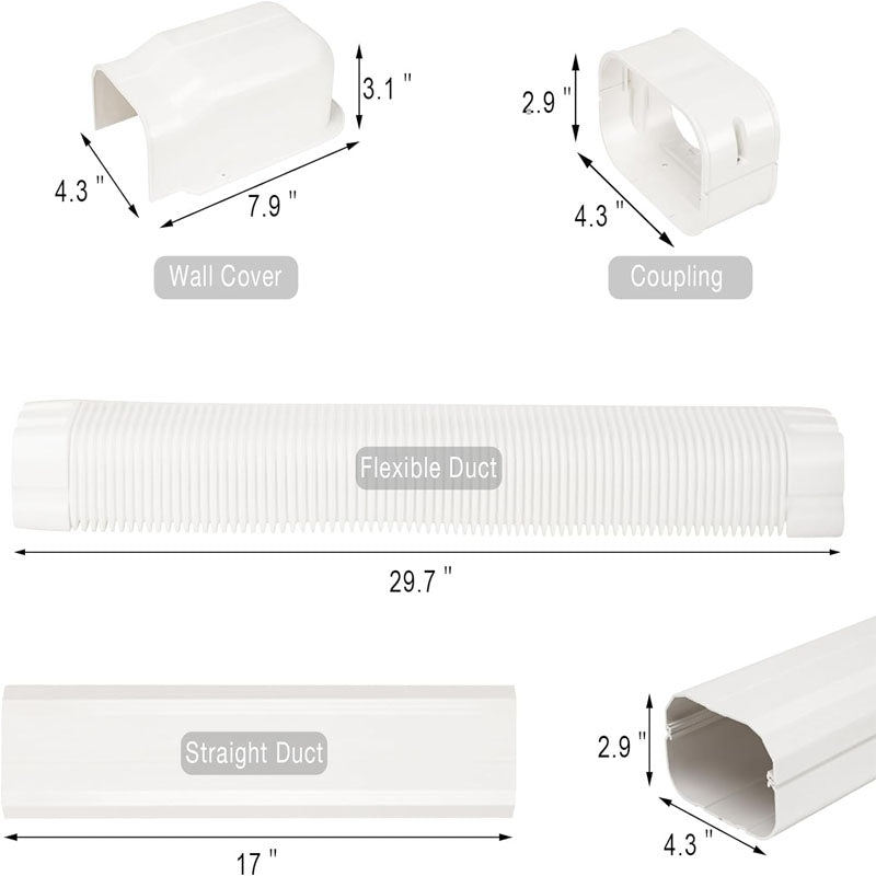 Mini Split Line Accessories Set Cover PVC Decorative Pipe Line Cover For Air Conditioner for Outside Heat Pumps Tubing Cover