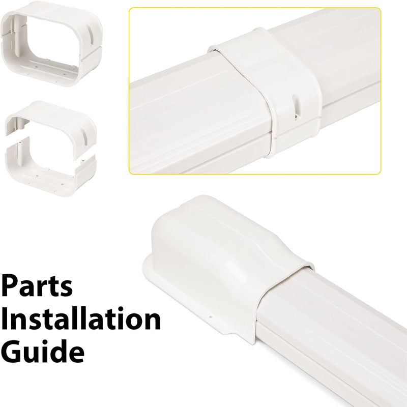 Mini Split Line Accessories Set Cover PVC Decorative Pipe Line Cover For Air Conditioner for Outside Heat Pumps Tubing Cover