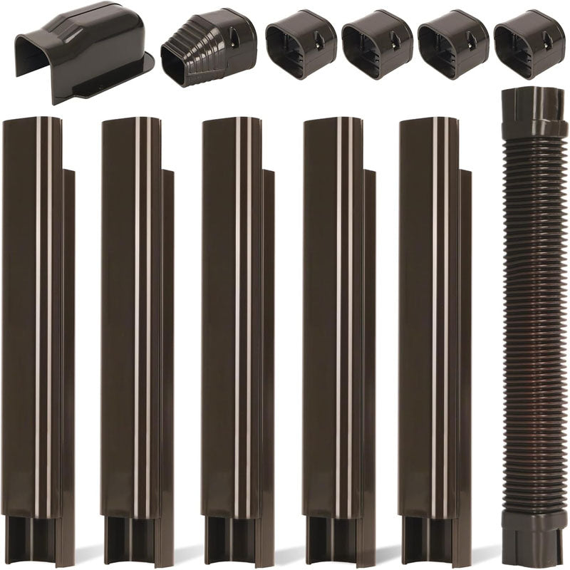 Mini Split Line Accessories Set Cover PVC Decorative Pipe Line Cover For Air Conditioner for Outside Heat Pumps Tubing Cover