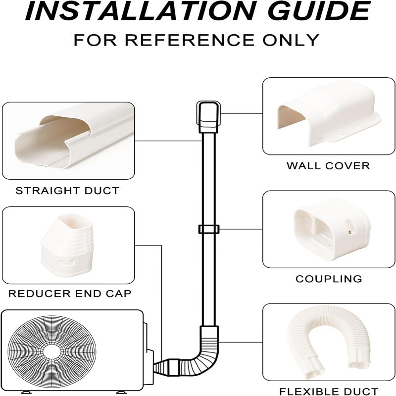 Accessories Mini Split Line Set Cover 3-inch W 10Ft L with Straight Ducts & Full Components Easy to Install, Paintable for Heat Pumps, White