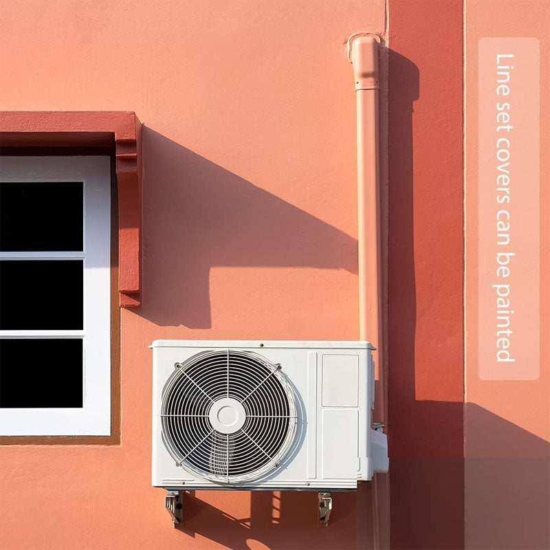 Mini Split Line Accessories Set Cover 3-inch W 16.1 Ft L PVC Decorative Pipe Line Cover For Air Conditioner for Outside Heat Pumps Tubing Cover