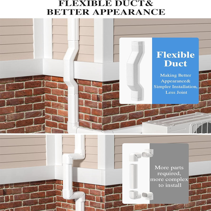 4'' 9.5Ft Mini Split Line Accessories Set PVC Decorative Pipe Line Cover for Central AC and Heat Pump Systems Tubing Cover