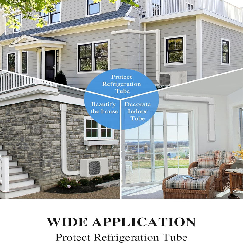 4'' 13Ft Line Accessories Set Cover Kit PVC Decorative Pipe Line Upgraded UV-Proof Strong& Resistant PP Pipe with Flexible Pipe