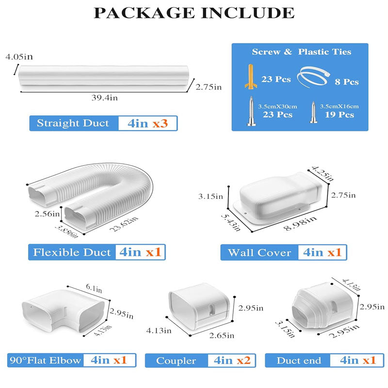 4'' 13Ft Line Accessories Set Cover Kit PVC Decorative Pipe Line Upgraded UV-Proof Strong& Resistant PP Pipe with Flexible Pipe