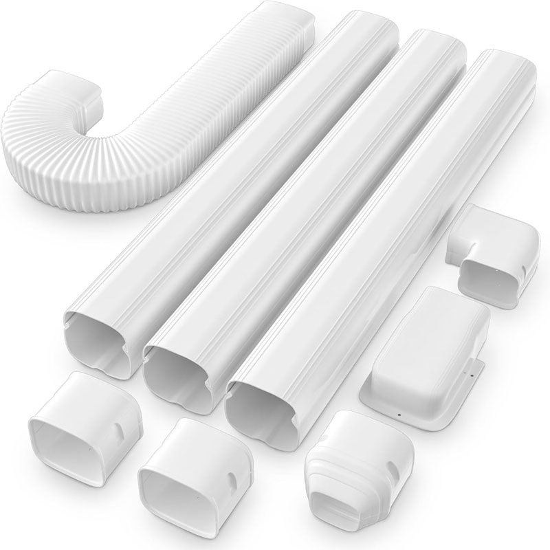 4'' 13Ft Line Accessories Set Cover Kit PVC Decorative Pipe Line Upgraded UV-Proof Strong& Resistant PP Pipe with Flexible Pipe