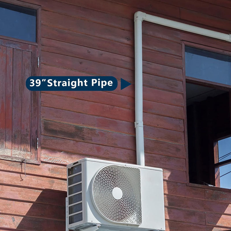 3" W 15Ft L Mini Split Line Accessories Set Cover Kit PVC Decorative Pipe Line Cover Easy to Install Paintable for Heat Pumps White