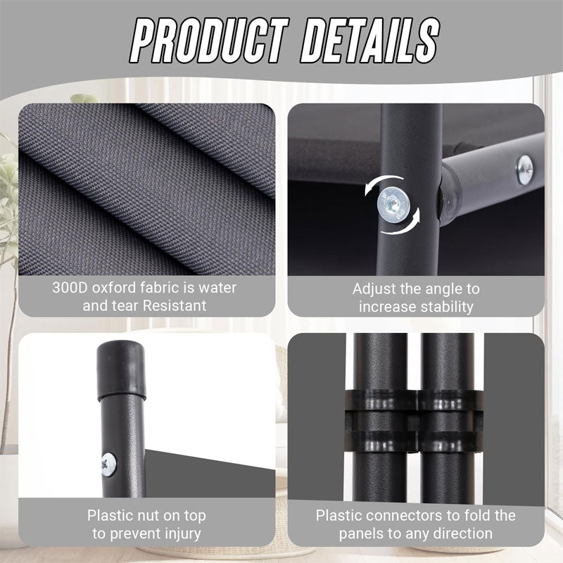 Indoor Room Divider, Portable Office Partition, Room Divider Wall Screen 3 Pieces, Folding Partition Privacy Screen Wall