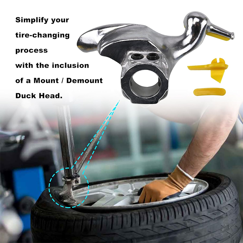 4-Pack Tire Changer Adapter with 1-Pack Duck Head Compatible with ATV Motorcycle Tire Metal Tire Adapter Rim Clamp and Install/Remove Duck Head