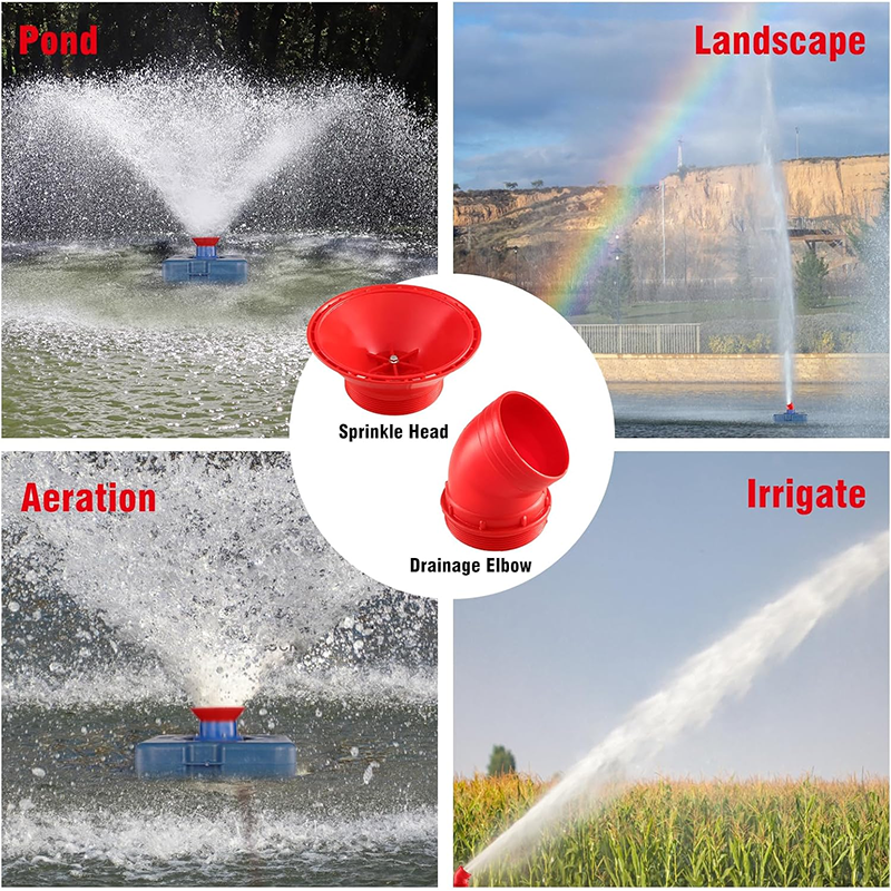 Pond and Lake Aeration System, Stainless Steel Fountain Aerator, 3HP/2.25kW 220V 100ft Power Cord, Pond Cascade Pump for Large Ponds