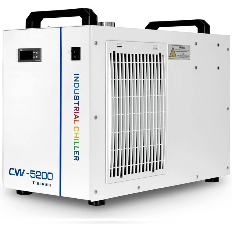 Air-Cooled Industrial Chiller 0.9HP 3.43GPM Water Cooling System CW-5200DH Water Chiller to Chill Two Engraving Machines Cools 5596 Btu/h