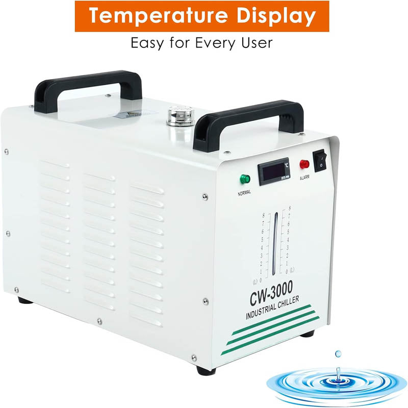 Air-Cooled Industrial Chiller CW-3000 Water Chiller 110V 8L Industrial Water Chiller for 60W 80W Laser Engraving Machine