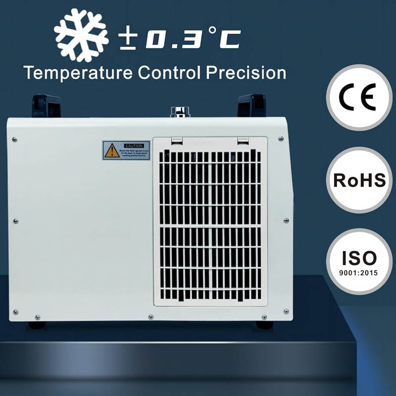 Air-Cooled Industrial Chiller 7L 0.9HP 5475btu/h 4.22gpm Water Cooling System for 40w-150w CO2 Laser Engraving & Cutting