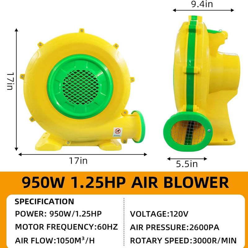 950W Air Blower Inflatable Blower for Spray Booth Bouncy Castle Jumper Water Slid Blower Corded