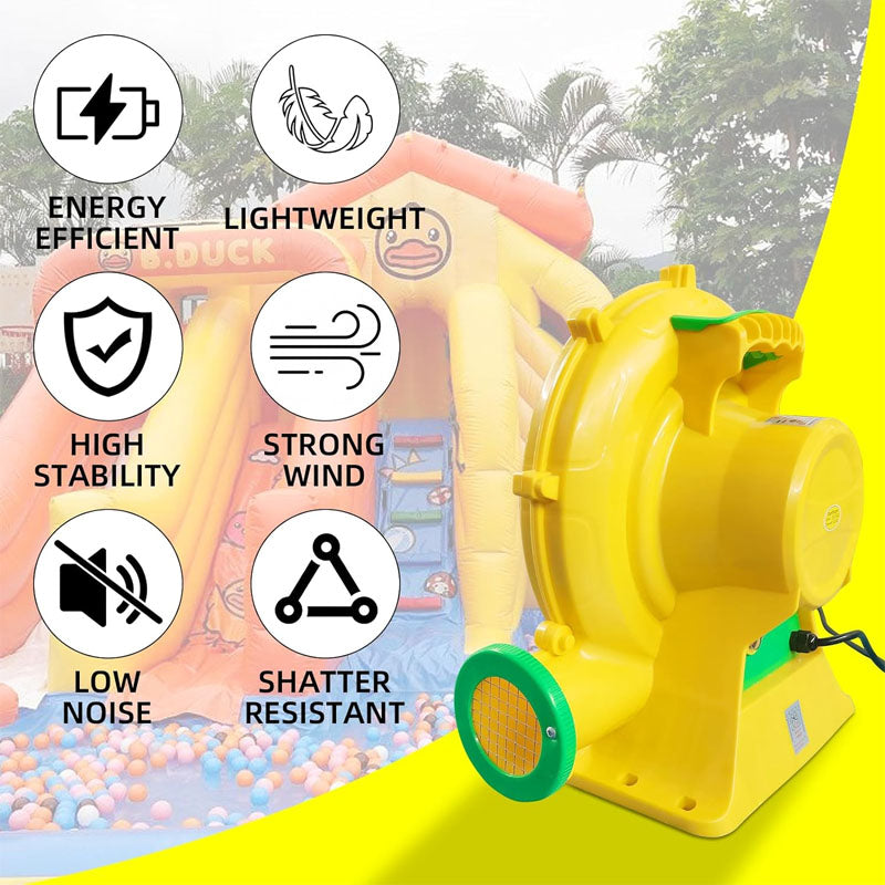 Air Blower 480W 0.64HP Bounce House Blower for Inflatable Bounce House Bouncy Castle Jumper Water Slid Blower Corded