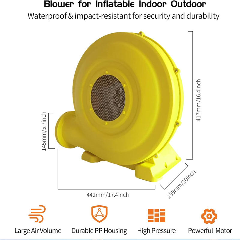 Air Blower 1200W 1.5 HP Inflatable Bouncer Blower for Bounce House,Bouncy Castle, Jumper, Water Slide,Inflatable Arch