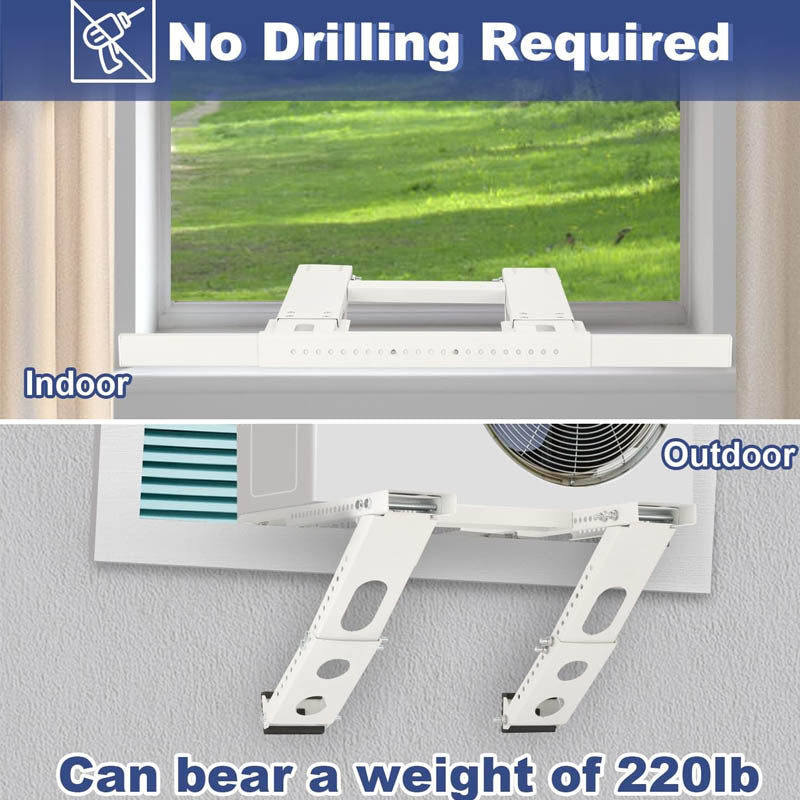 Air Conditioner Support Bracket Max. 220 lbs Load Capacity Heavy Duty Steel Construction AC No Drilling