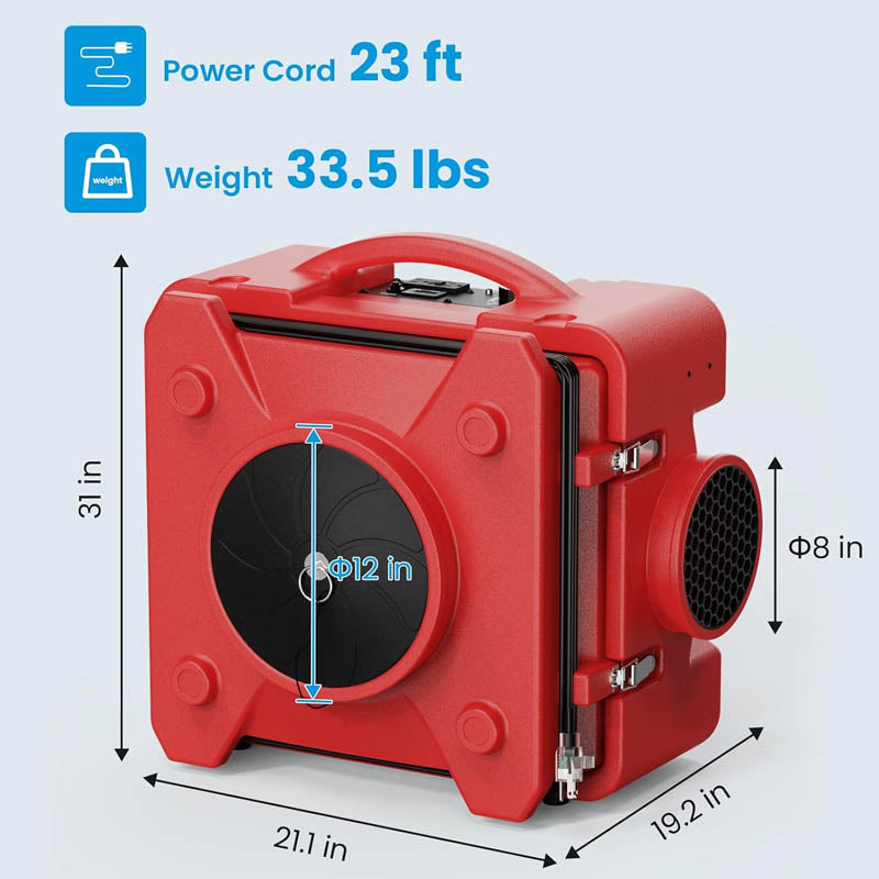 Air Scrubber Shield-550 Negative Machine Airbourne Cleaner HEPA Scrubber for Home Industrial and Commercial Use