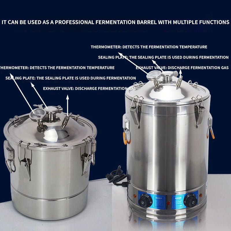 Home Brewing Machine, 13gal Whiskey Distillation Equipment, 304 Stainless Steel Fermentation Barrel, Essential Oil Extraction Machine