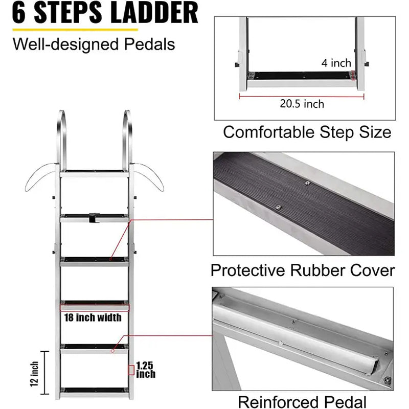 Wholesale 5 Steps Marine Swim Under Platform Above Ground Pool Boat Ladder