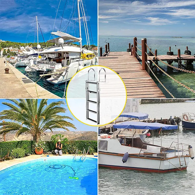 Wholesale 5 Steps Marine Swim Under Platform Above Ground Pool Boat Ladder