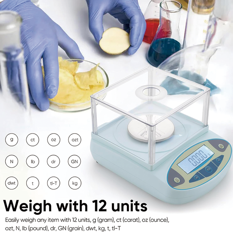 Lab Scale Analytical Balance, 500gx0.001g High Precision Lab Analytical Balance with Calibration Weight, Accurate Scientific Laboratory Electronic Scale