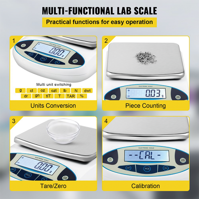 Analytical Balance, 5000g x 0.01g Accuracy Lab Scale, High Precision Electronic Analytical Balance Laboratory Precision Scale Digital Kitchen Balance Scale Jewelry Scale Scientific Scale