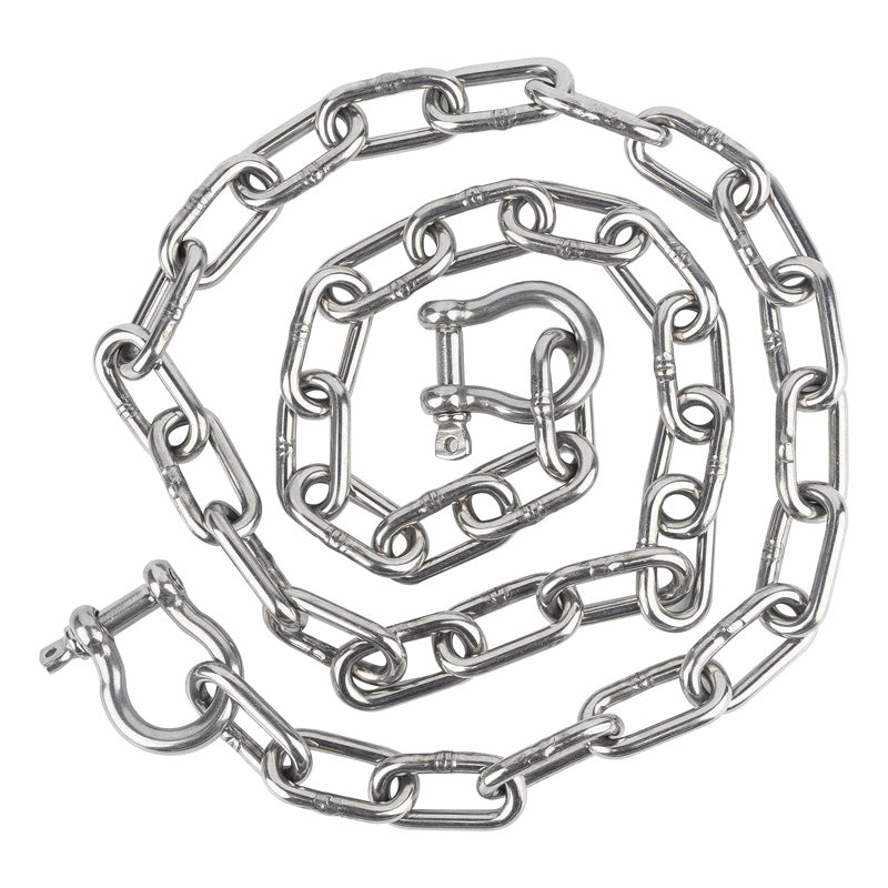 Boat Anchor Chain, 316 Stainless Steel Marine Grade Anchor Chain With Double Locking Ring Buckle, Anchor Chain For Boats