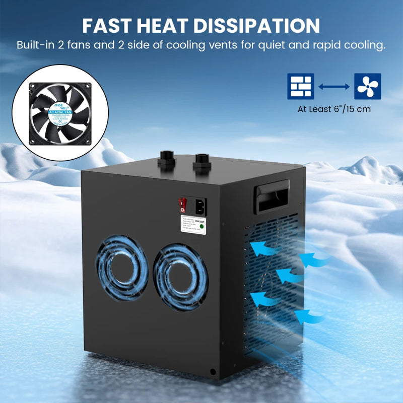 Aquarium Chiller 79Gal 1/3 Hp Water Chiller For Hydroponics System Home Use Axolotl Fish Coral Shrimp 110V With Pump And Pipe