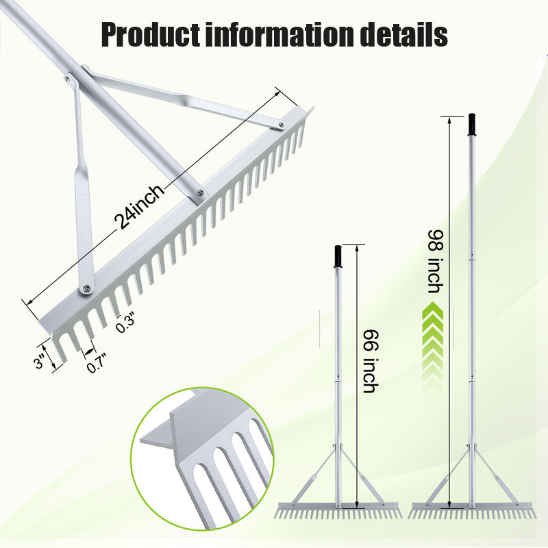 Aluminum Alloy Weeding Rake, Landscape Rake, Leaf Rake, Garden Rake, Flat Sand Rake