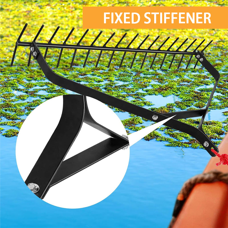 32 Inch Weed Rake, Clean Aquatic Weeds Silt Lake Rake, Weed Rake Tool For Lake Pond Beach Landscaping