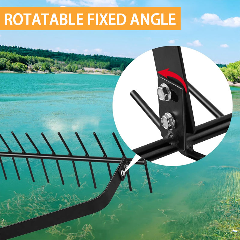 32 Inch Weed Rake, Clean Aquatic Weeds Silt Lake Rake, Weed Rake Tool For Lake Pond Beach Landscaping