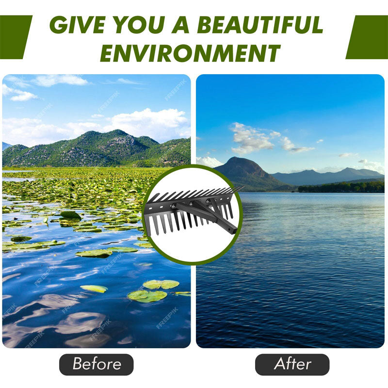 Pond Rake, 24 Inch Aquatic Weed Rake, Weed Removal Tool For Lake Pond Beach Landscaping