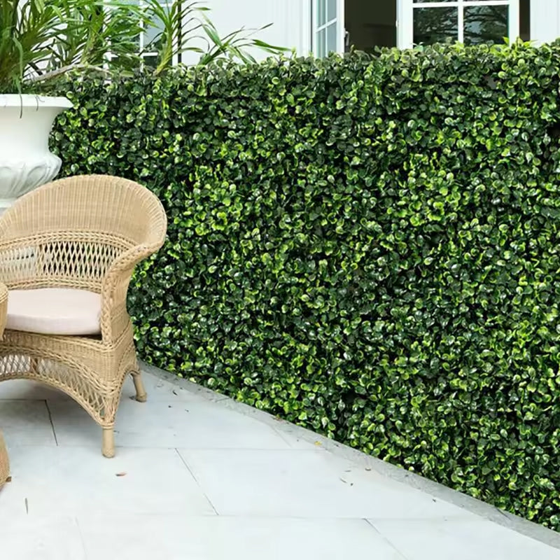 Faux Boxwood Hedge Mat Greenery Leaves Fence Privacy Panels 30 Pcs 50cmx50cmscreen Artificial Grass Wall For Indoor Decoration